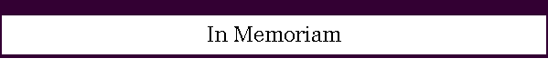 In Memoriam
